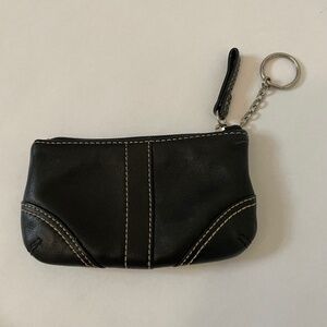 Vintage Coach Mini Soho Keychain Coin Purse, Black Leather Bag Charm
